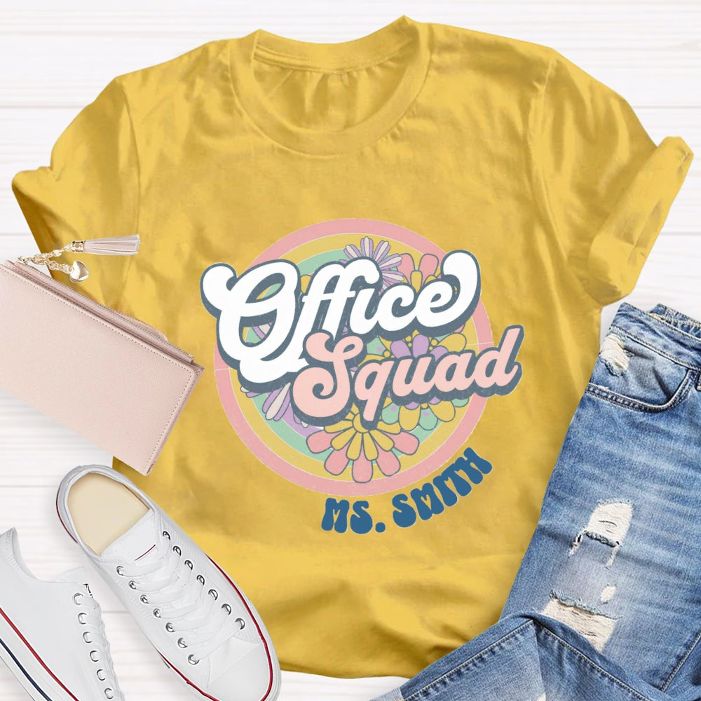 Personalized Name Of Front Office Squad Floral T-Shirt
