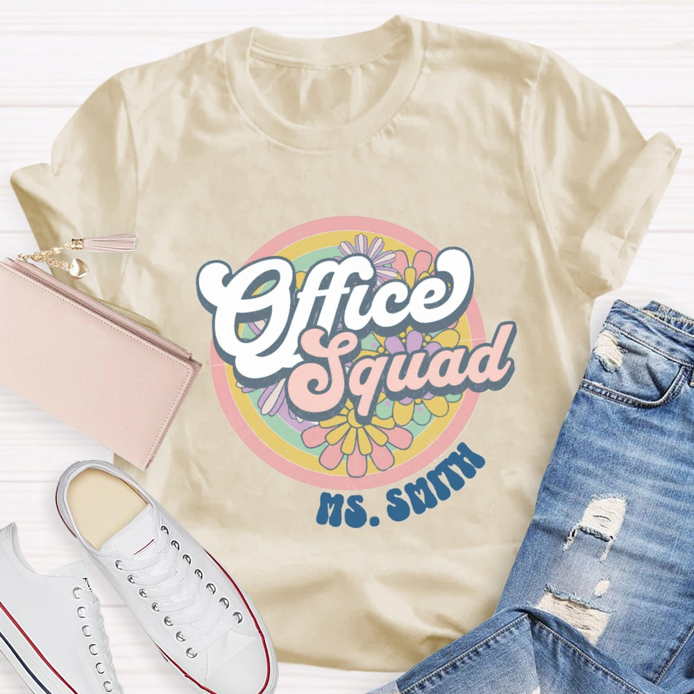 Personalized Name Of Front Office Squad Floral T-Shirt