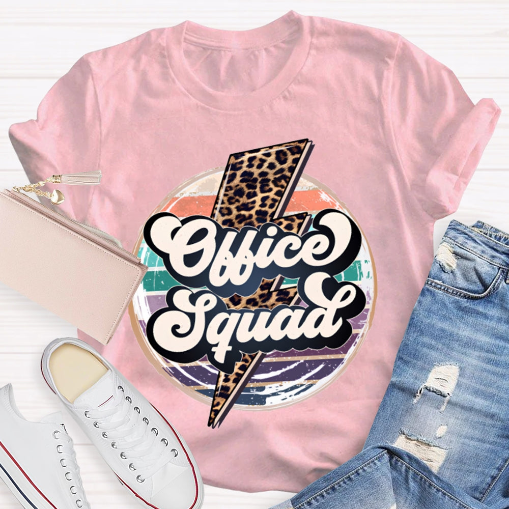 Office Squad Colorful Prints And Leopard Lightning T-shirt