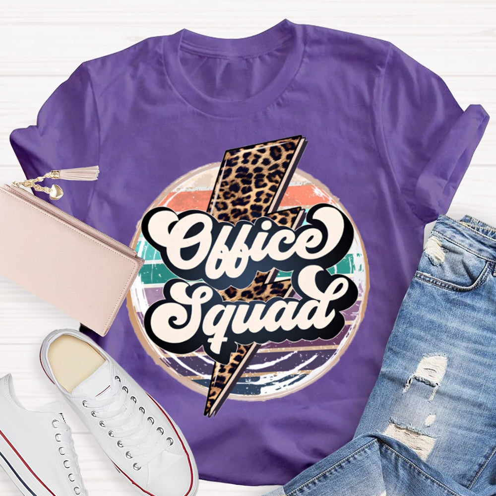 Office Squad Colorful Prints And Leopard Lightning T-shirt