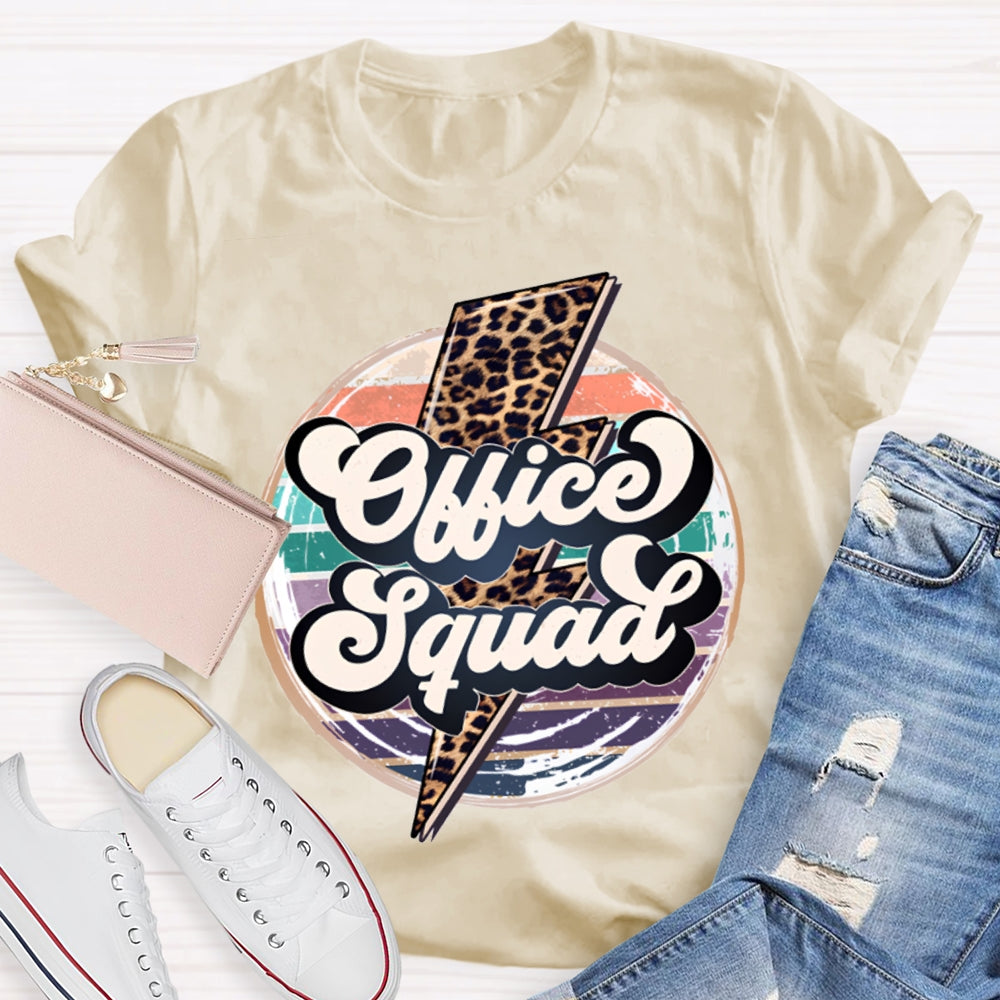 Office Squad Colorful Prints And Leopard Lightning T-shirt