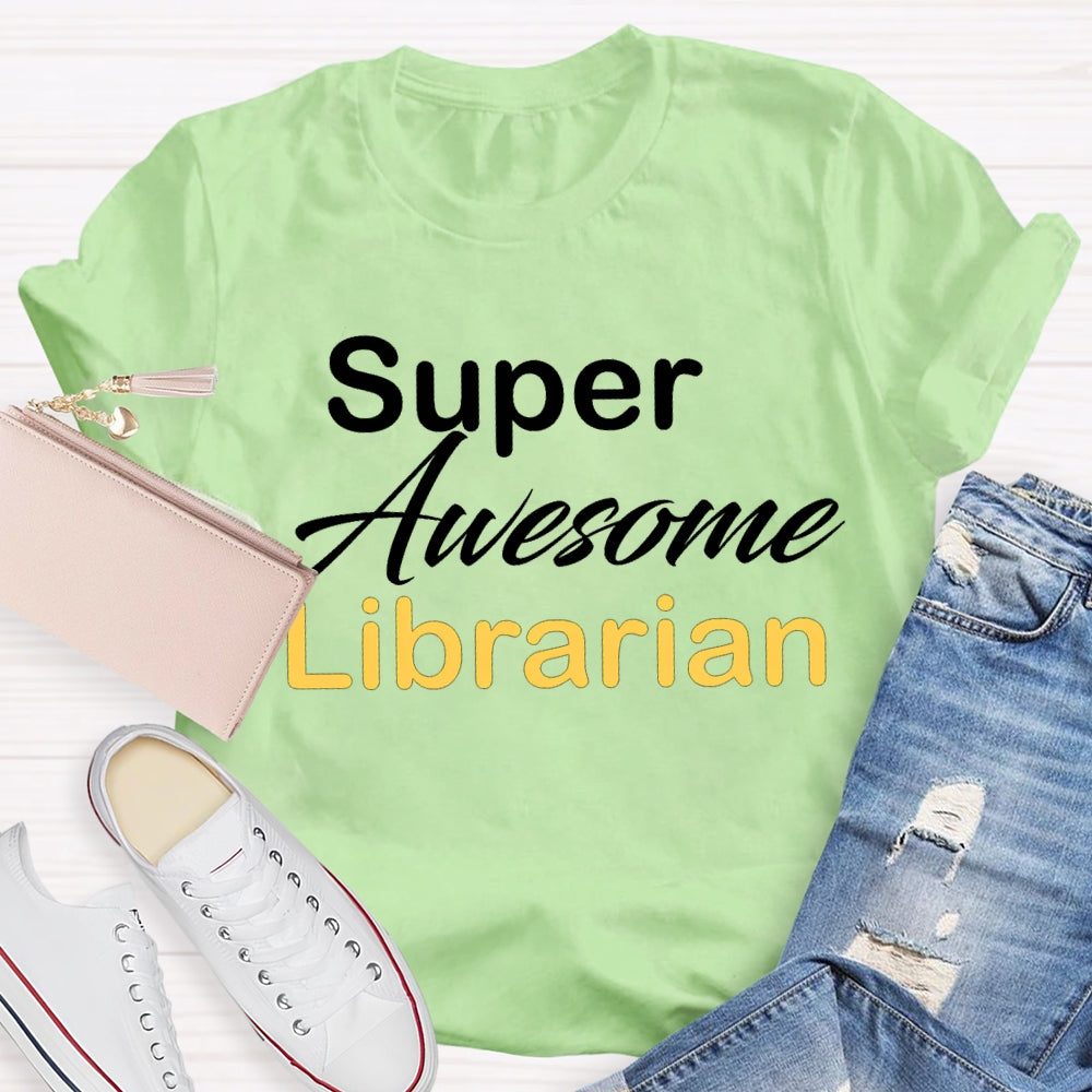 Super Awesome Library Colored Letters T-shirt