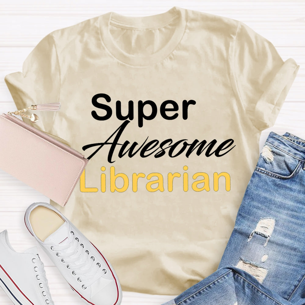 Super Awesome Library Colored Letters T-shirt