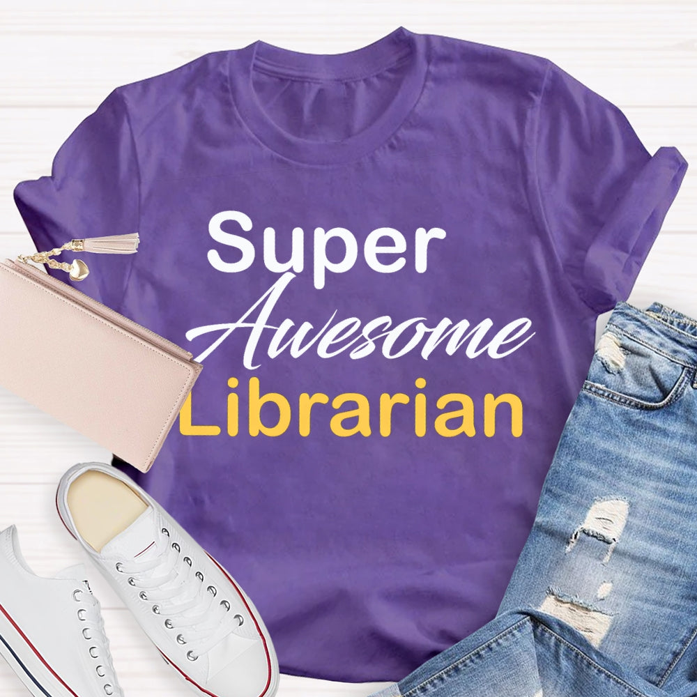 Super Awesome Library Colored Letters T-shirt