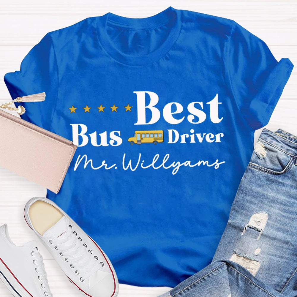 Personalized Name Best Bus Driver Five-Star Reviews T-shirt