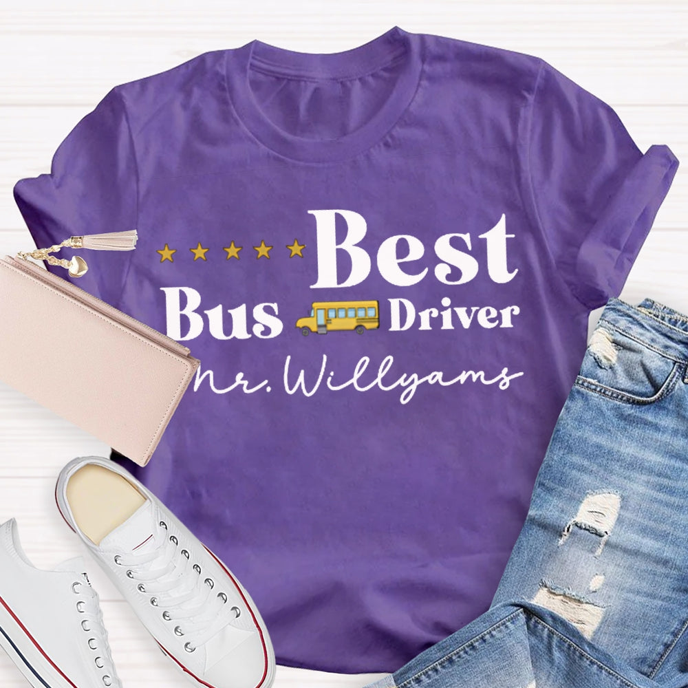 Personalized Name Best Bus Driver Five-Star Reviews T-shirt