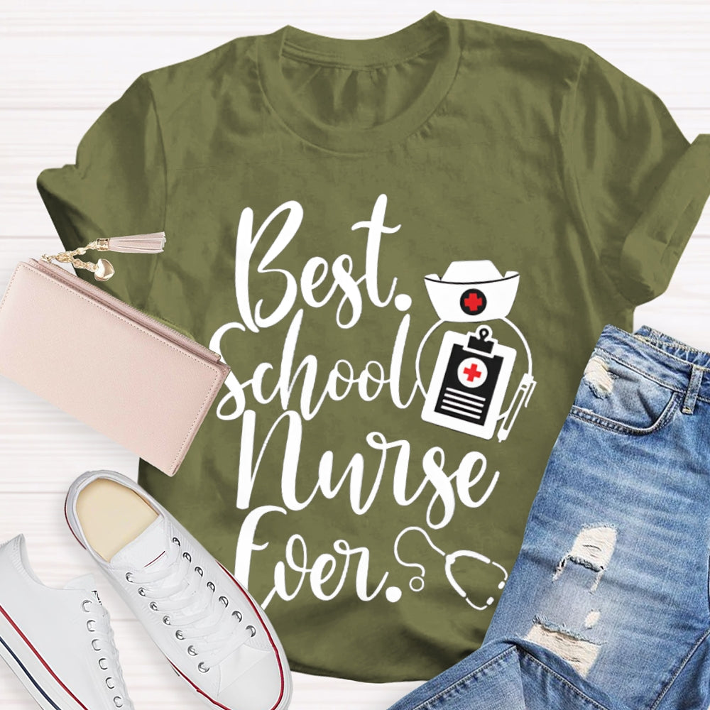Best School Nurse Ever Nurse Hat T-shirt