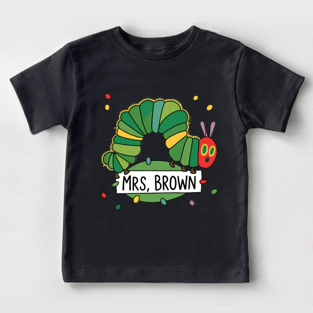 Personalized Name Small Caterpillars Toddler T-Shirts