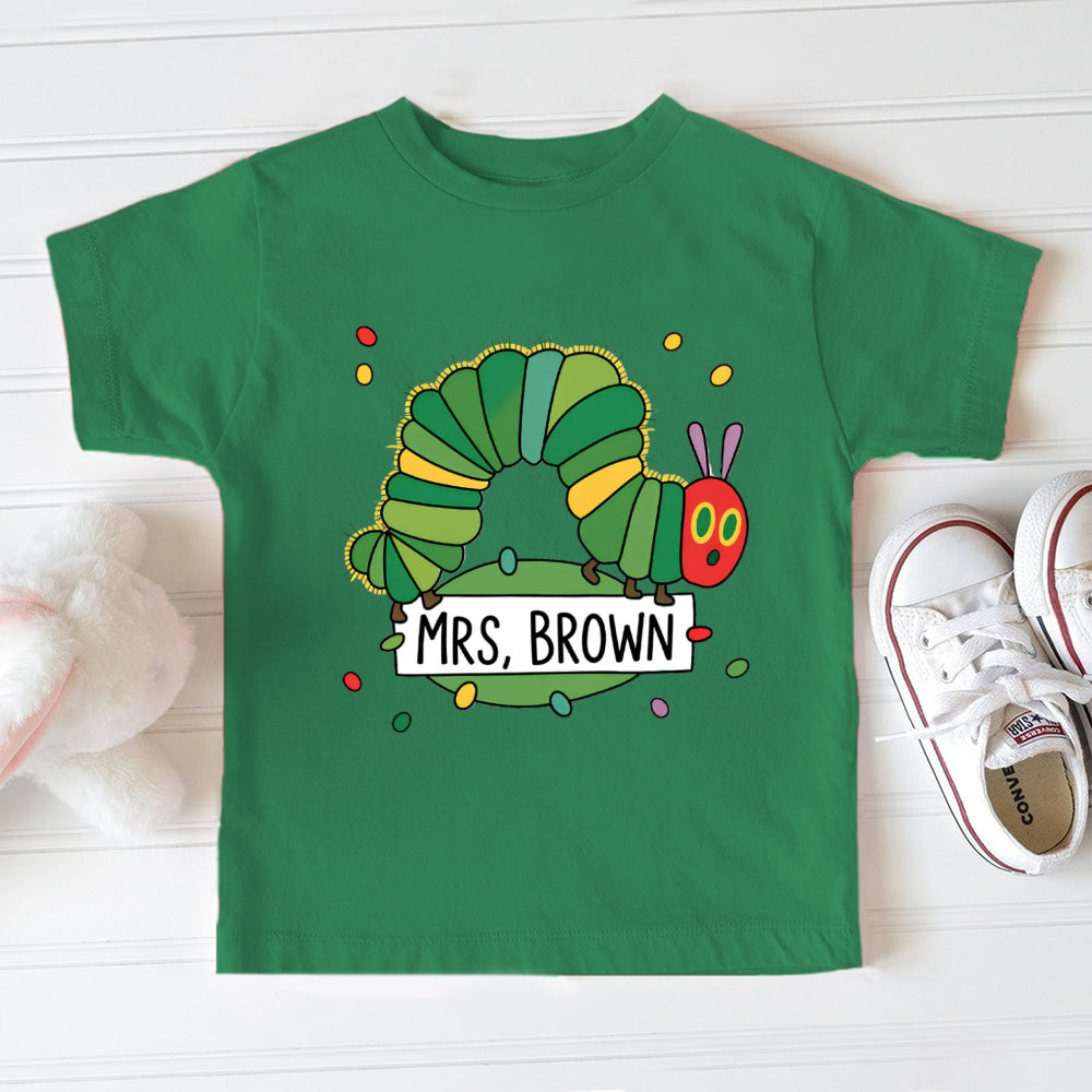 Personalized Name Small Caterpillars Toddler T-Shirts