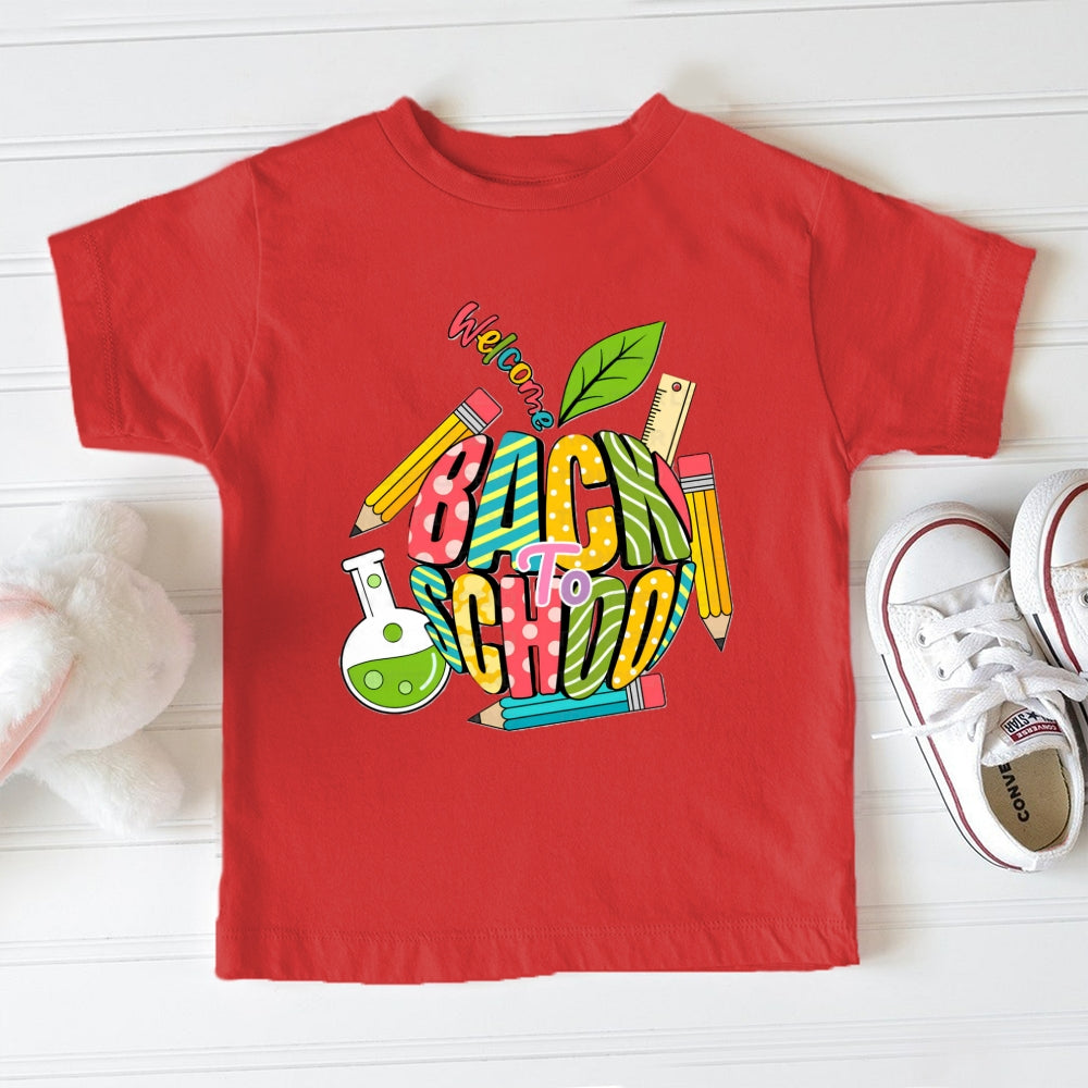 Welcome Back To School Apple Toddler T-Shirts