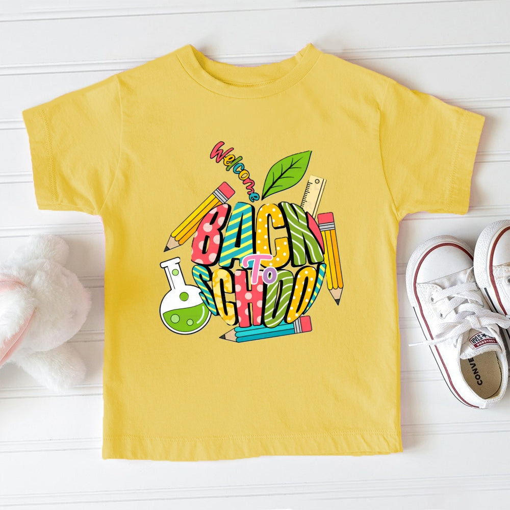 Welcome Back To School Apple Toddler T-Shirts