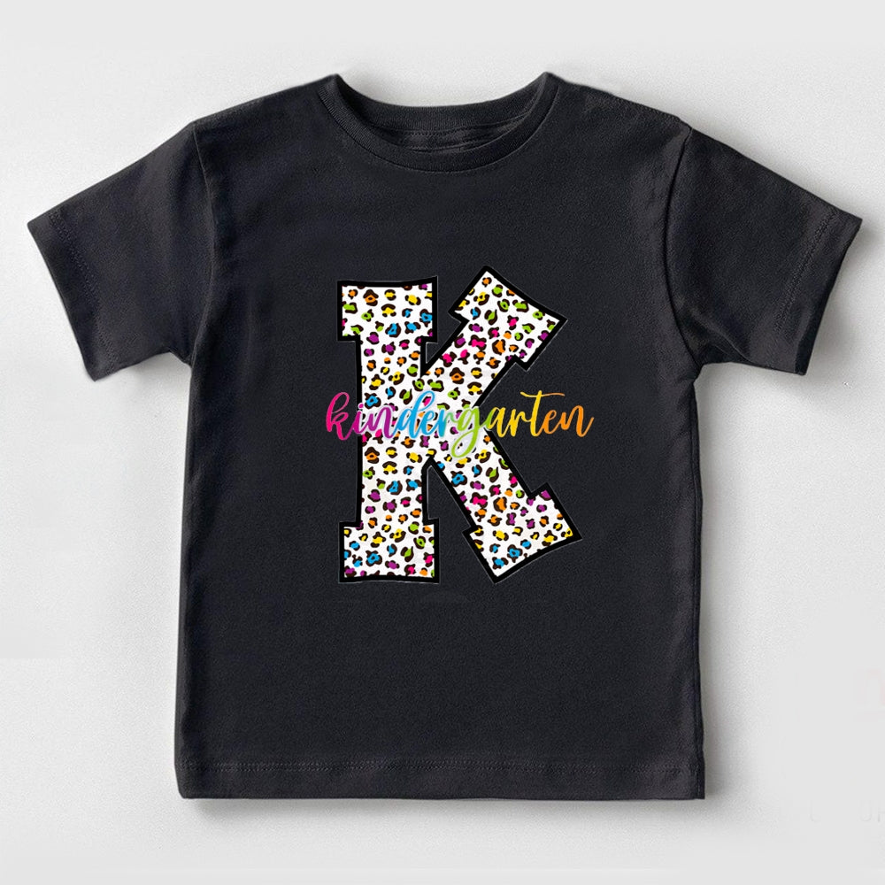 Personalized Grade Colorful Leopard K Toddler T-Shirts
