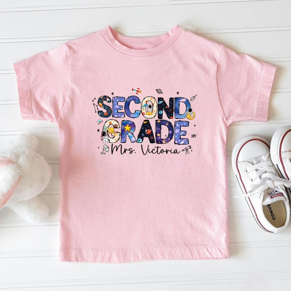 Personalized Name Second Grade Astronauts Toddler&Kids Tees