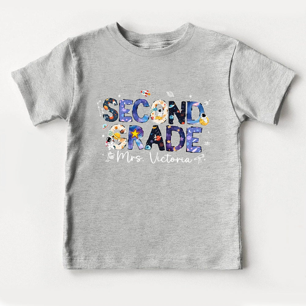 Personalized Name Second Grade Astronauts Toddler&Kids Tees