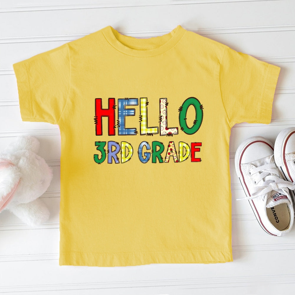 Personalized Grade Hello 3rd Grade Toddler&Kids Tees