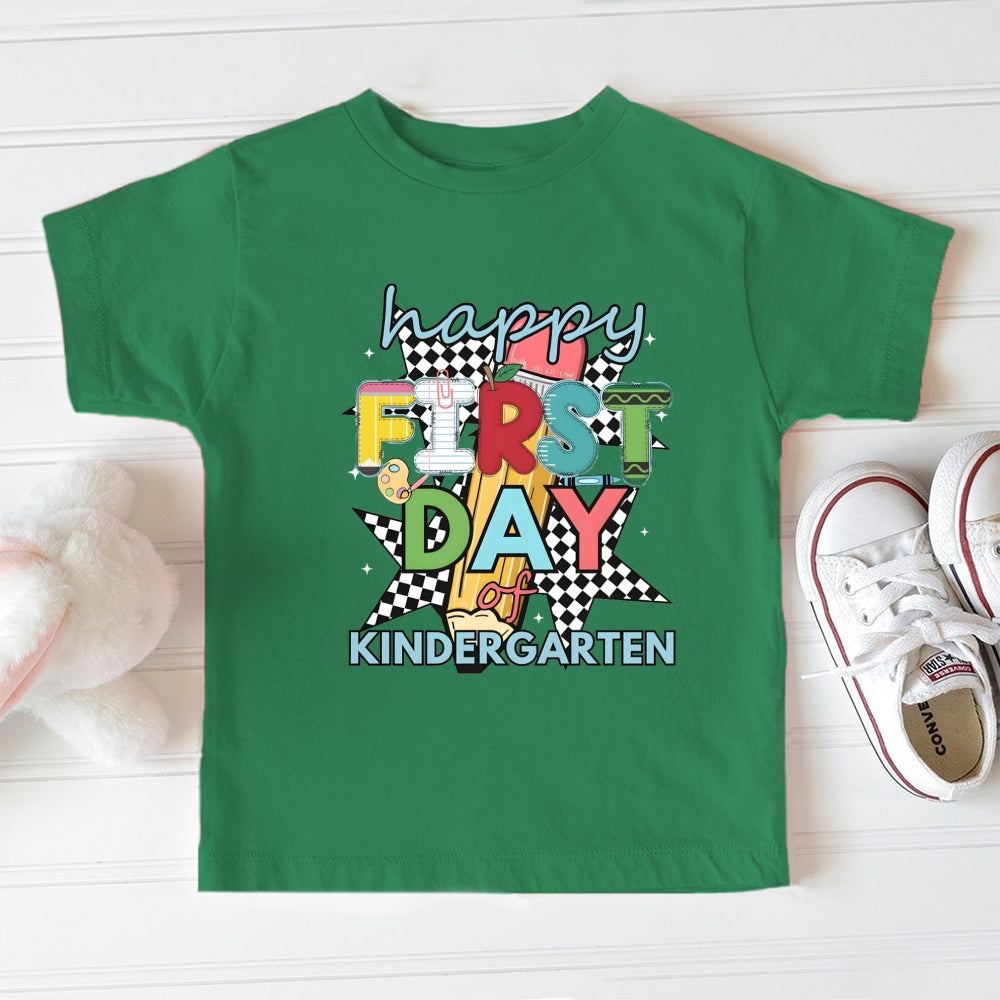 Personalized Grade Happy First Of Kindergarten Toddler&Kids Tees