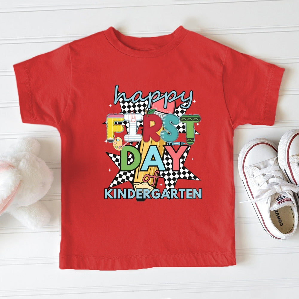 Personalized Grade Happy First Of Kindergarten Toddler&Kids Tees