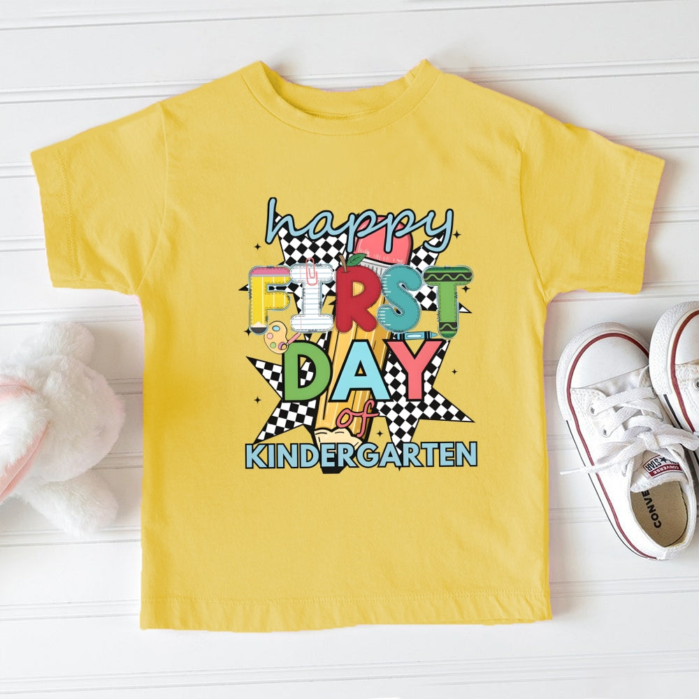 Personalized Grade Happy First Of Kindergarten Toddler&Kids Tees