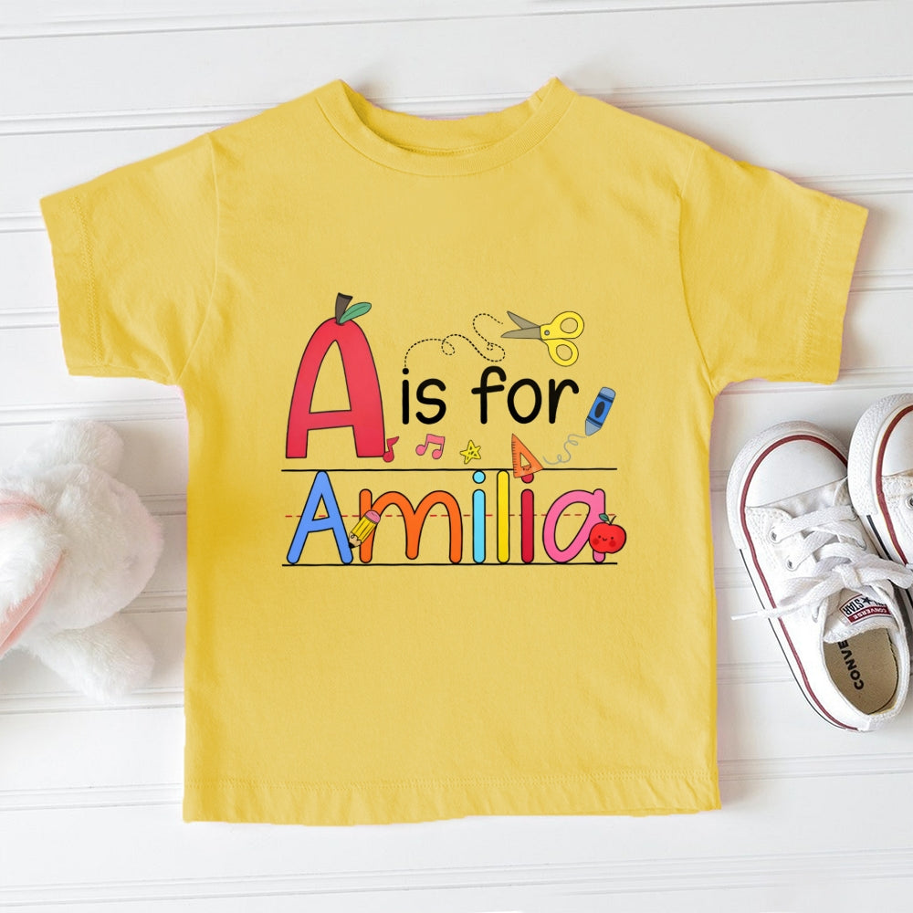 Personalized Name A Is For Amelia Toddler T-shirts