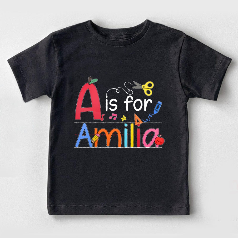 Personalized Name A Is For Amelia Toddler T-shirts