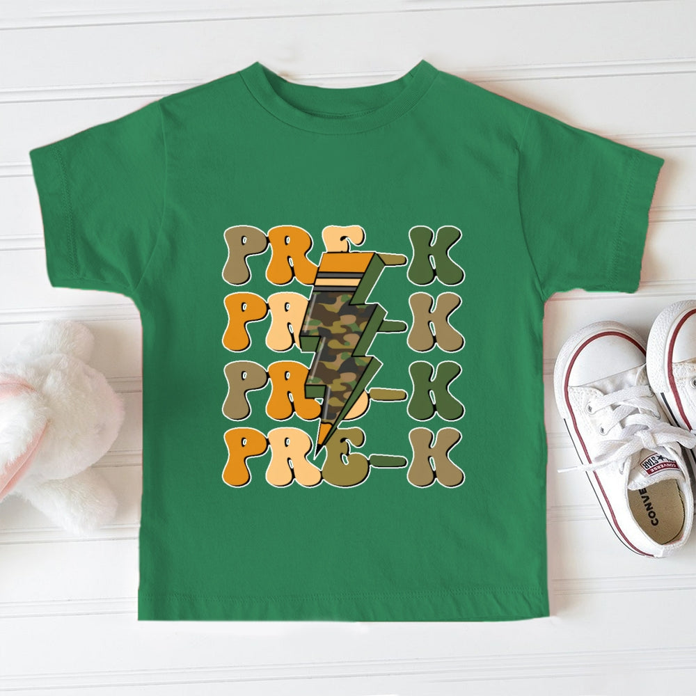 Personalized Grade Pre-K Camouflage Toddler T-shirts