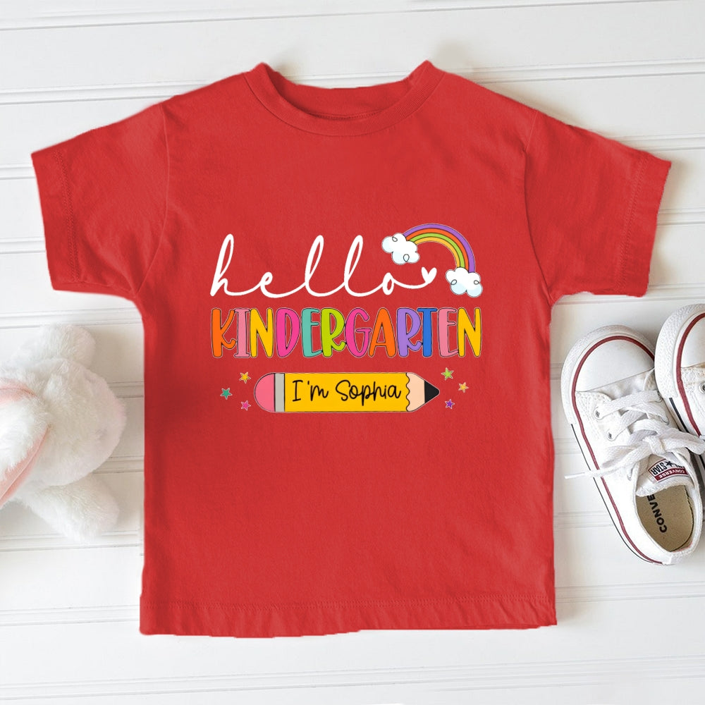 Personalized Name Kids Girls Hello Kindergarten First Day I'M Sophie Toddler T-shirts