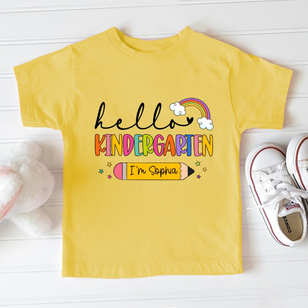 Personalized Name Kids Girls Hello Kindergarten First Day I'M Sophie Toddler T-shirts