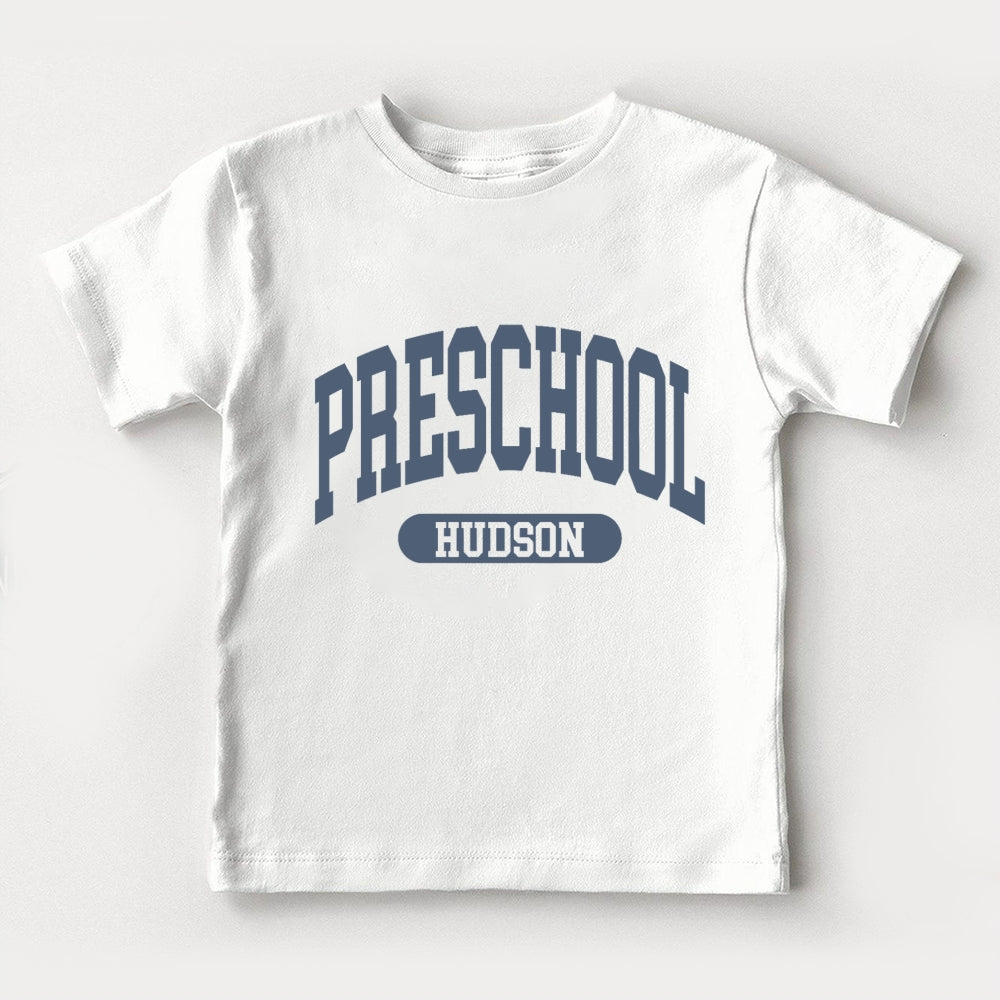 Personalized Name And Grade Preschool Hudson Toddler T-shirts