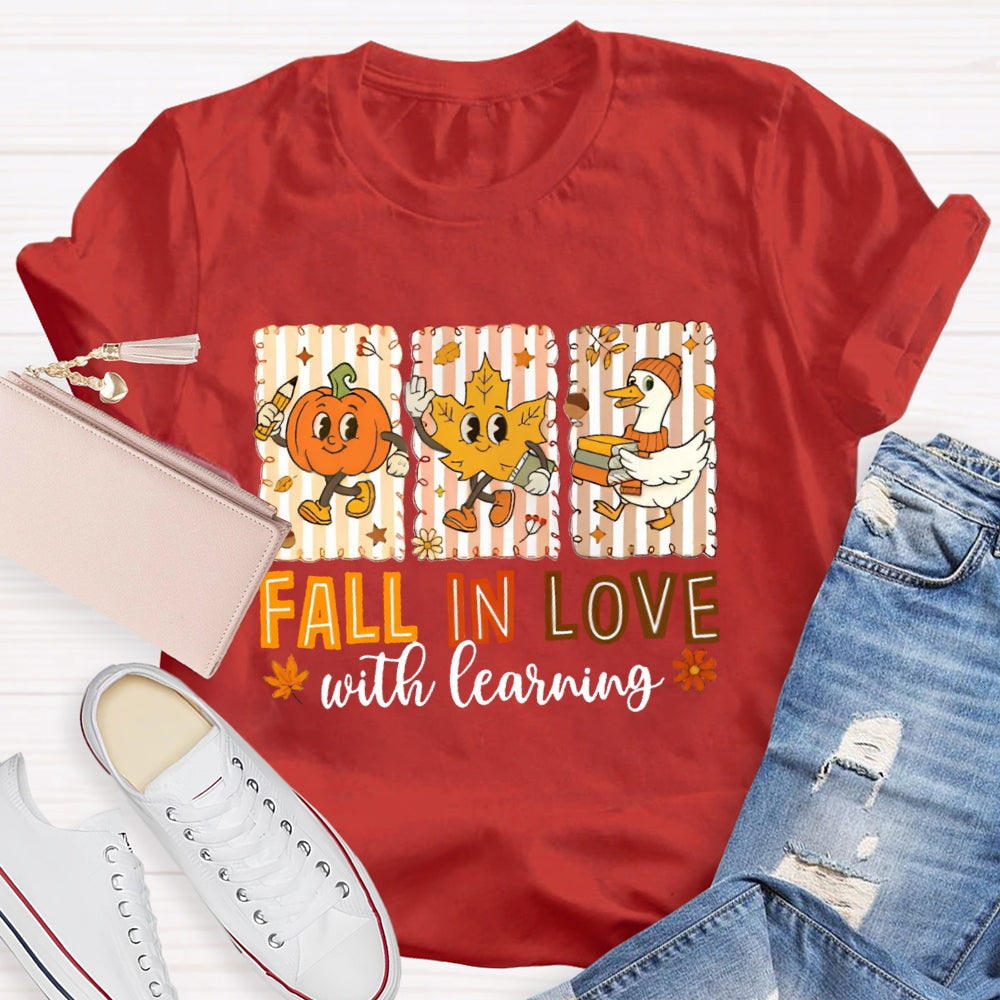 Fall In Love With Learning Funny Pumpkin T-Shirt