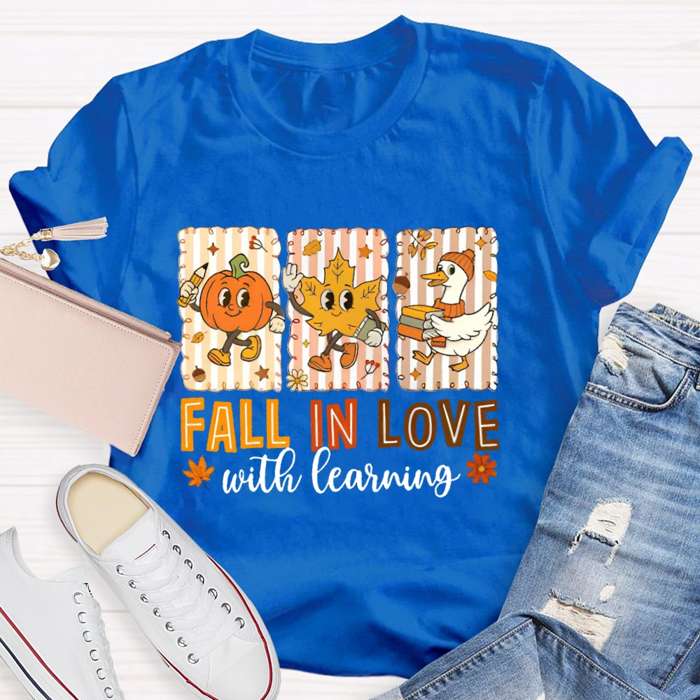 Fall In Love With Learning Funny Pumpkin T-Shirt
