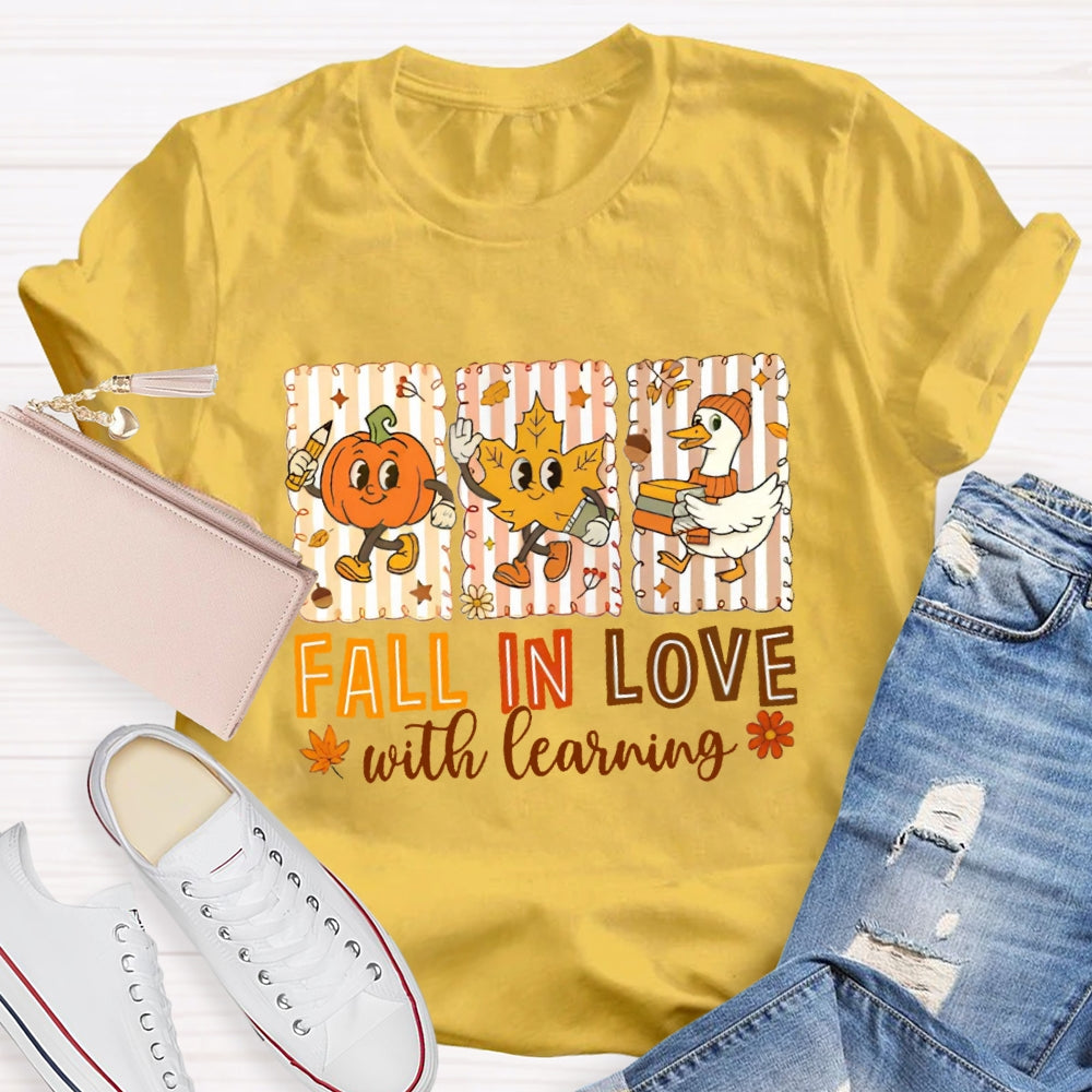 Fall In Love With Learning Funny Pumpkin T-Shirt