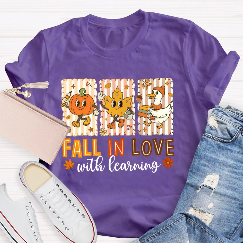 Fall In Love With Learning Funny Pumpkin T-Shirt