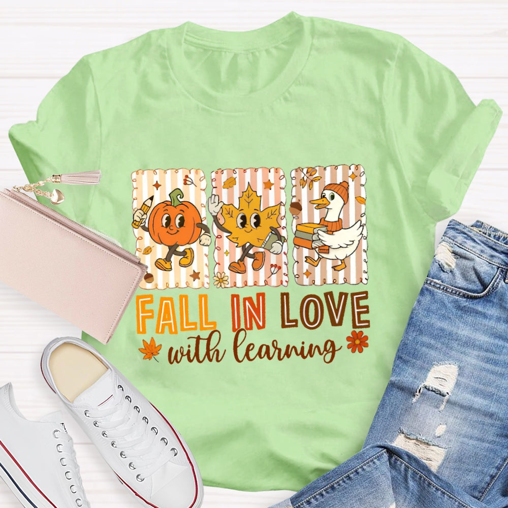 Fall In Love With Learning Funny Pumpkin T-Shirt