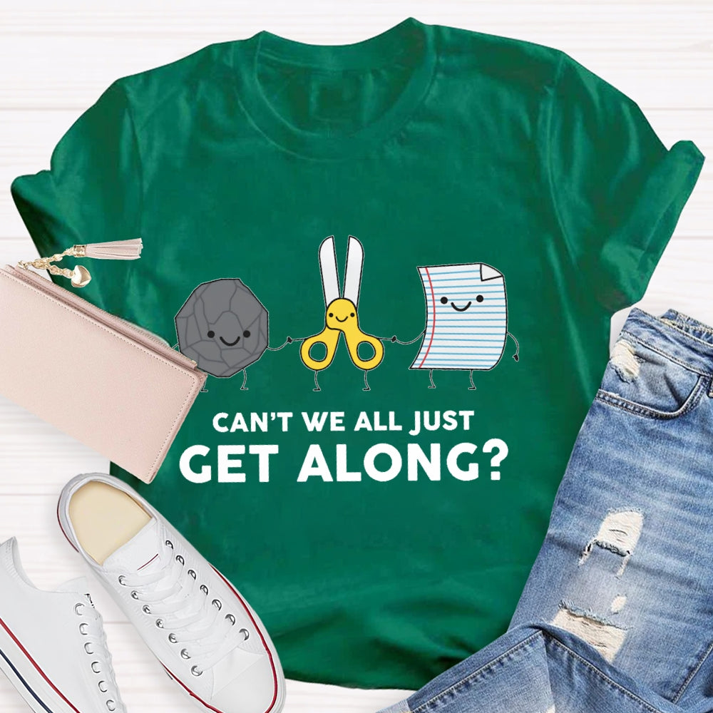 Can't We All Just Get Along Rock Paper Scissors T-Shirt