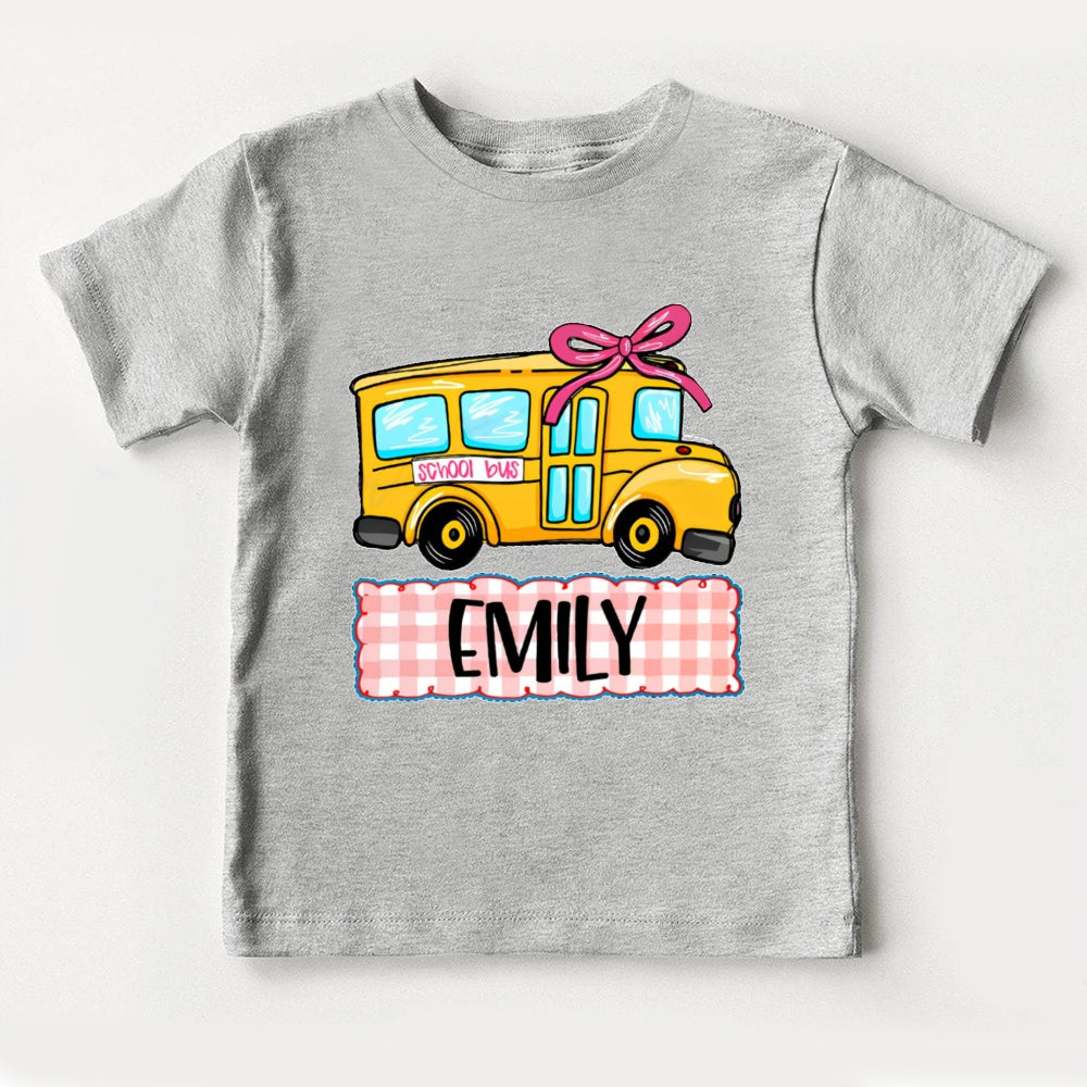Personalized Name Emily School Bus Toddler T-shirts