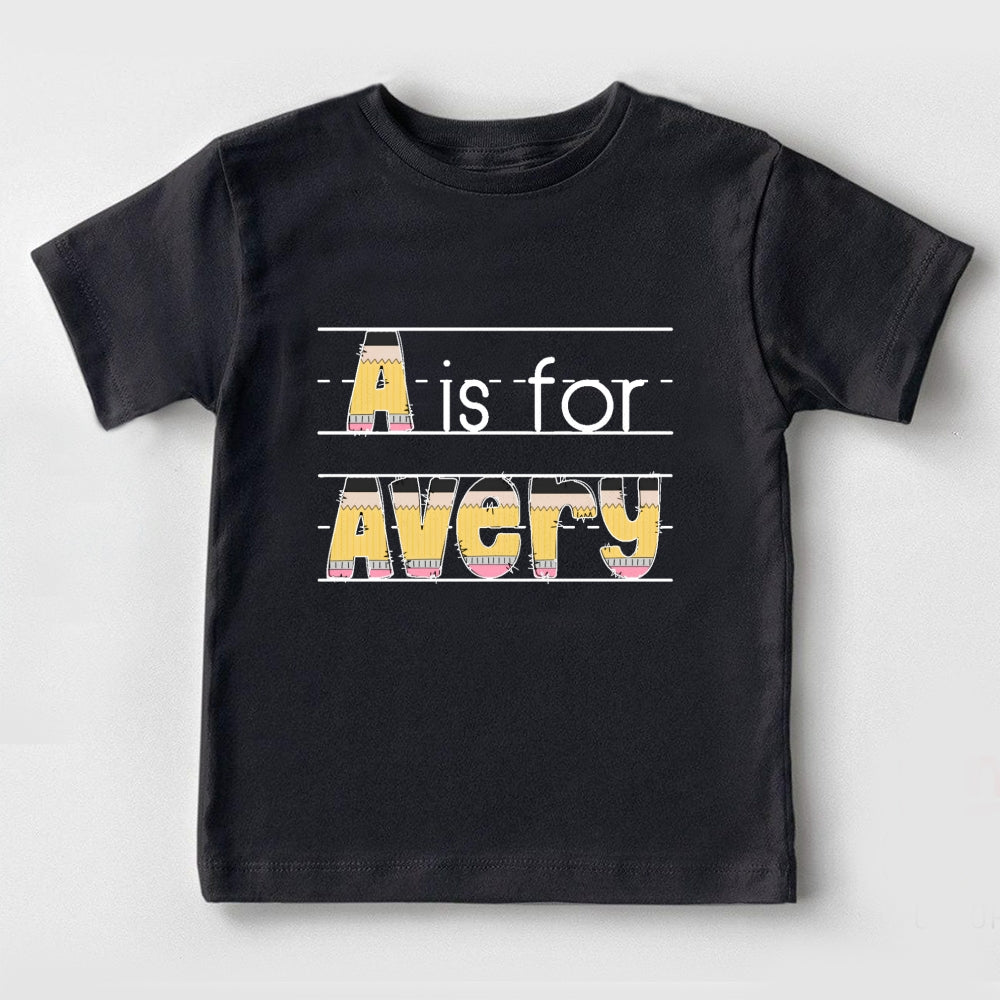 Personalized Name A Is For Avery Toddler T-shirts