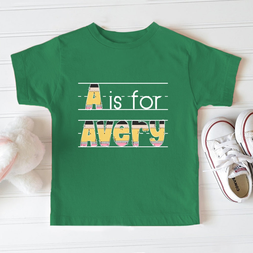 Personalized Name A Is For Avery Toddler T-shirts