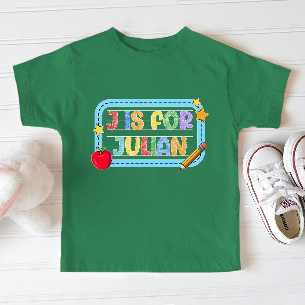 Personalized Name J Is For Julian Toddler T-shirts