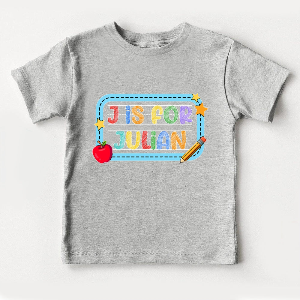 Personalized Name J Is For Julian Toddler T-shirts