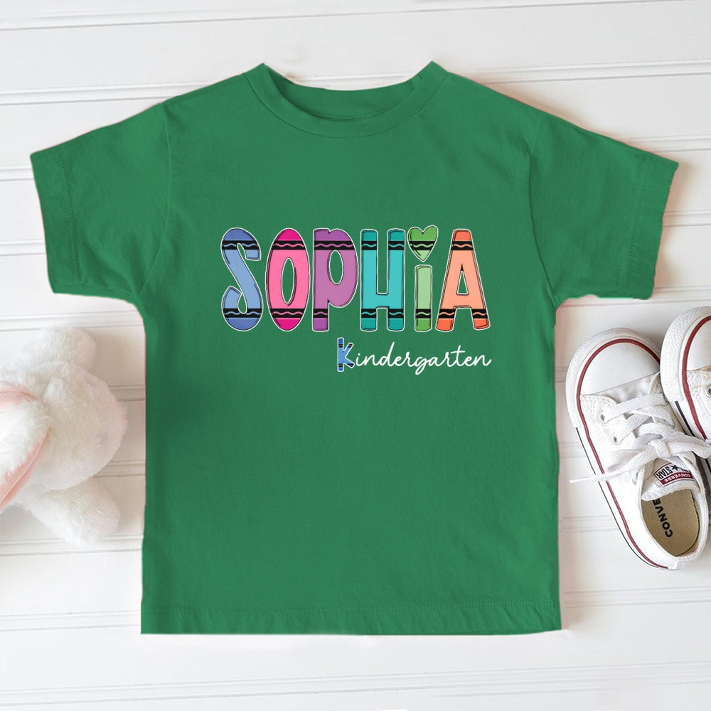 Personalized Name And Grade Sophia Kindergarten Toddler T-shirts
