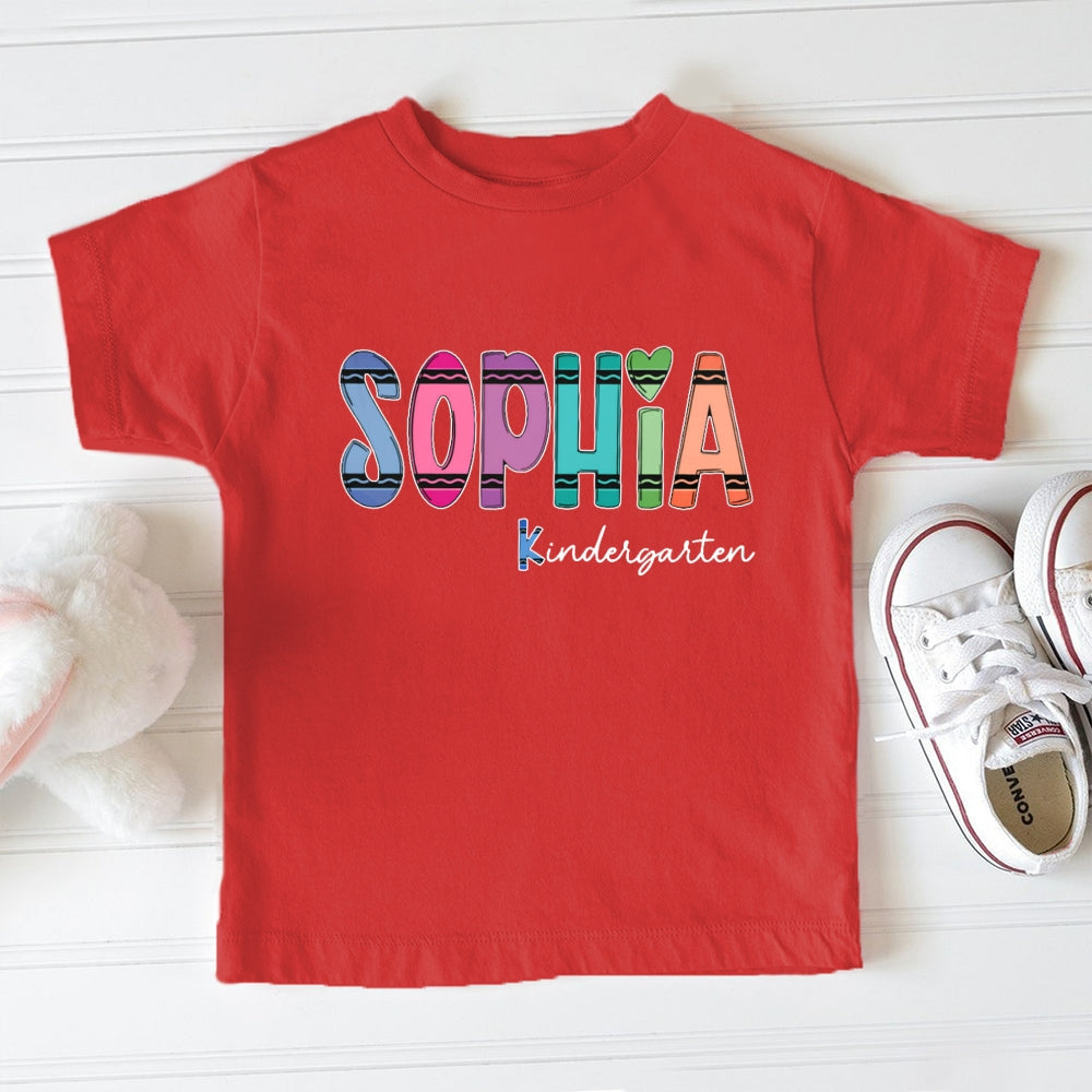 Personalized Name And Grade Sophia Kindergarten Toddler T-shirts