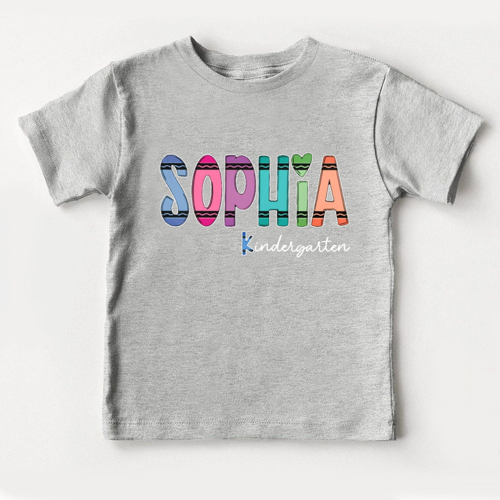 Personalized Name And Grade Sophia Kindergarten Toddler T-shirts
