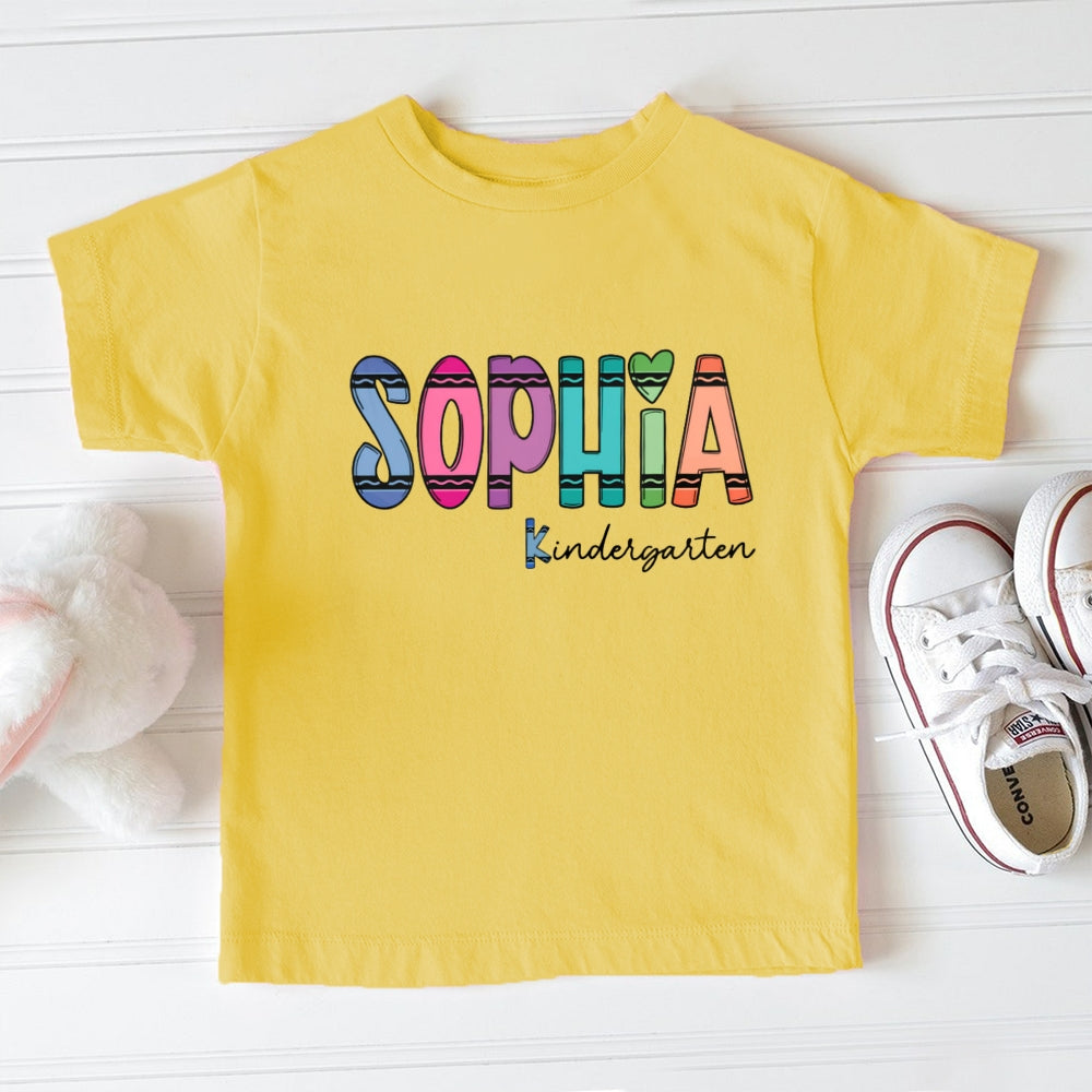 Personalized Name And Grade Sophia Kindergarten Toddler T-shirts