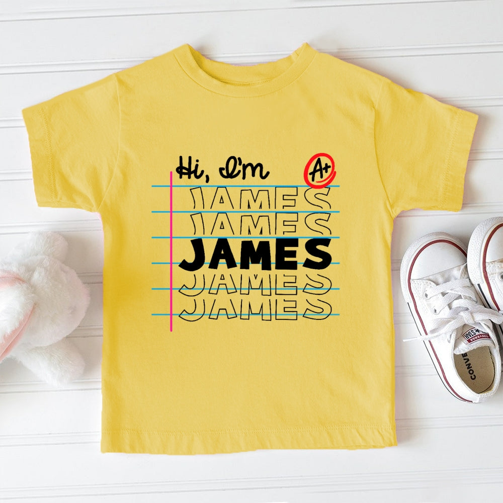 Personalized Name Hi I'm James Toddler T-shirts