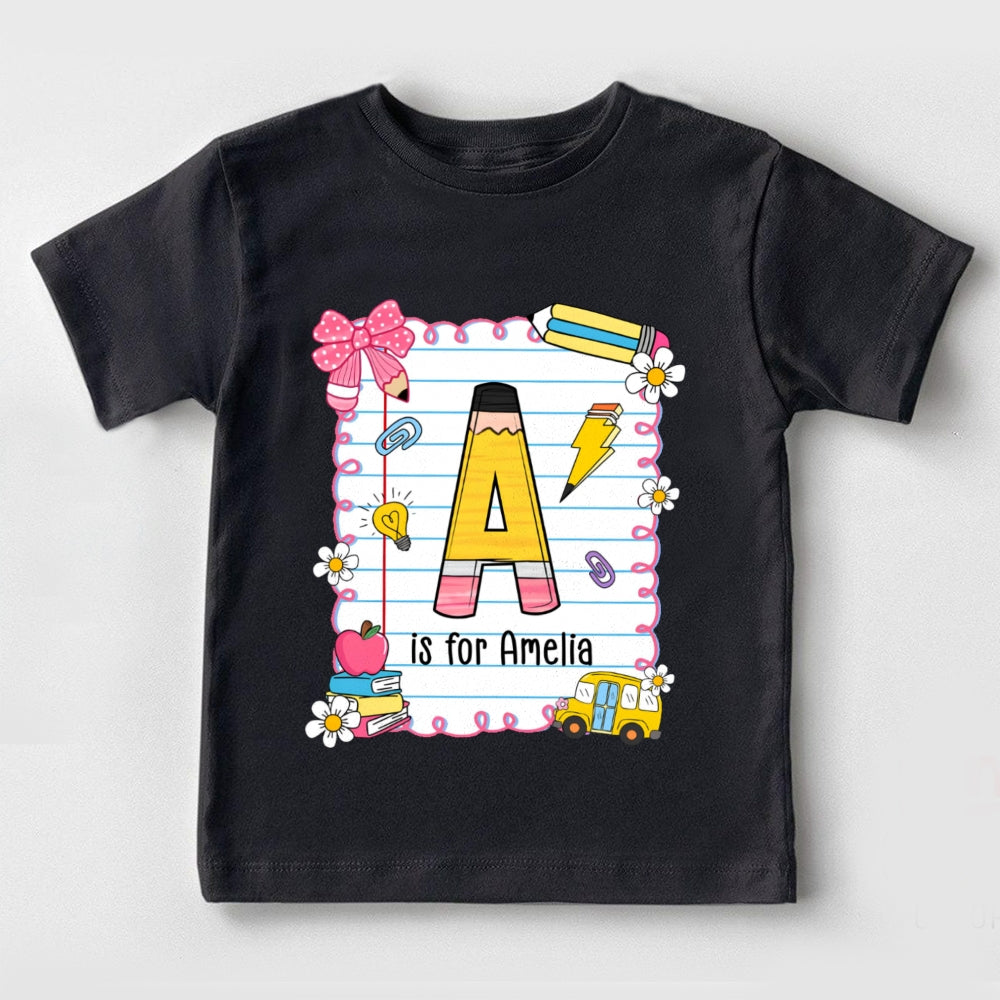 Personalized Name A Is For Amelia  Funny Toddler T-shirts
