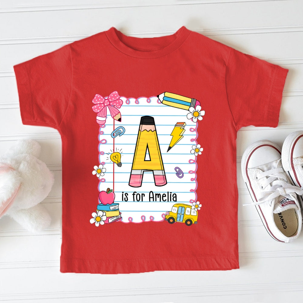 Personalized Name A Is For Amelia  Funny Toddler T-shirts