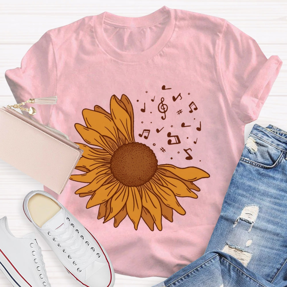 Sunflower Music Funny  T-shirt