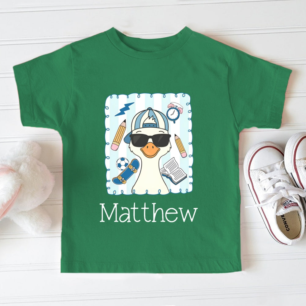 Personalized Name Cool Duck Toddler T-shirts