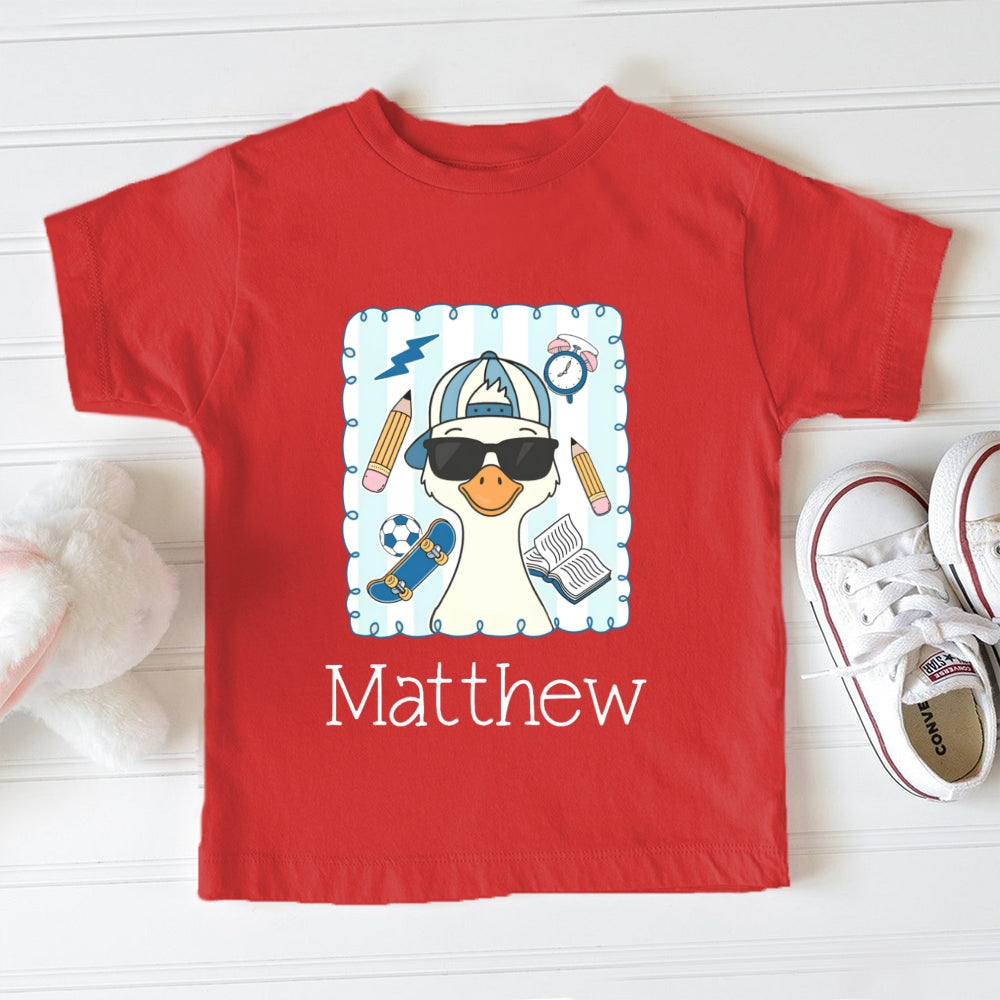 Personalized Name Cool Duck Toddler T-shirts