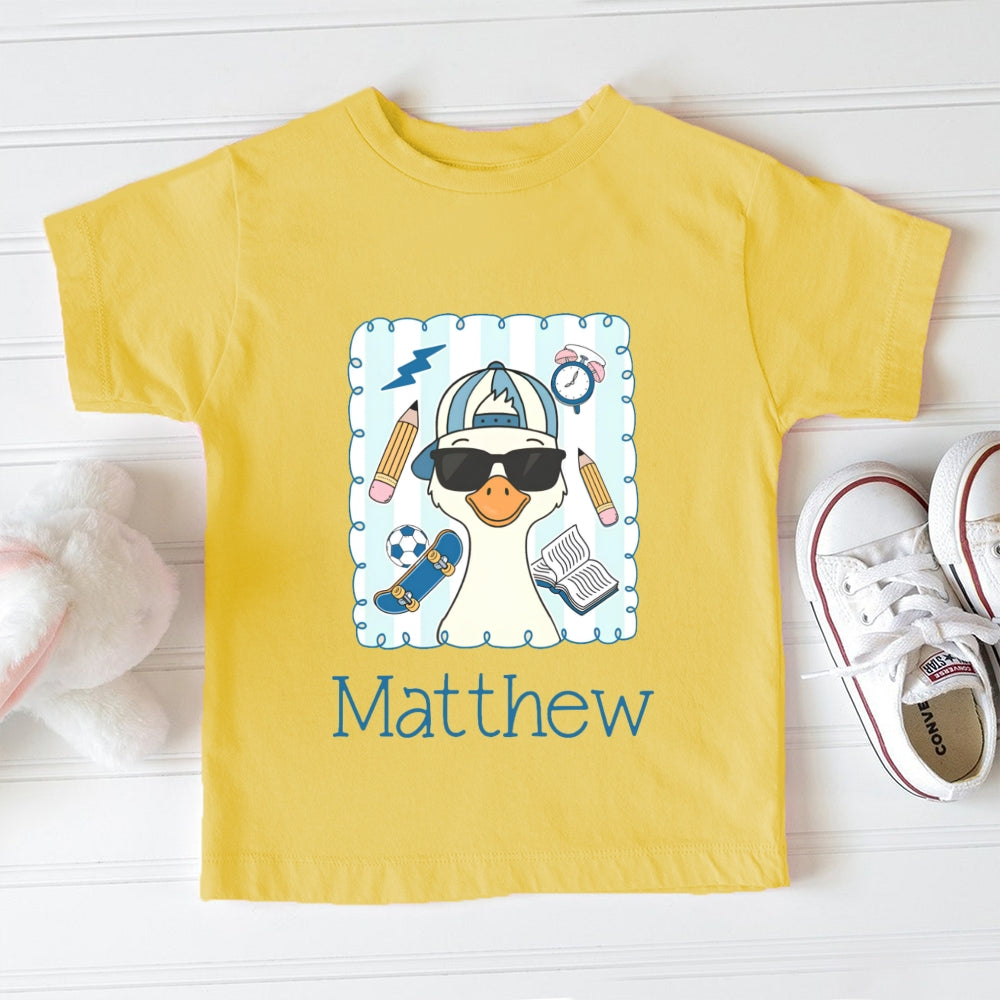Personalized Name Cool Duck Toddler T-shirts